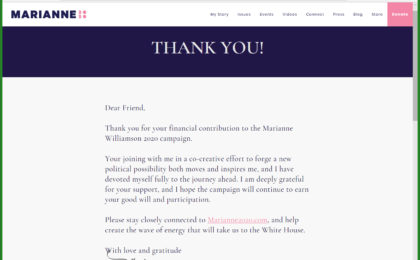 Why I Donated To Marianne Williamson